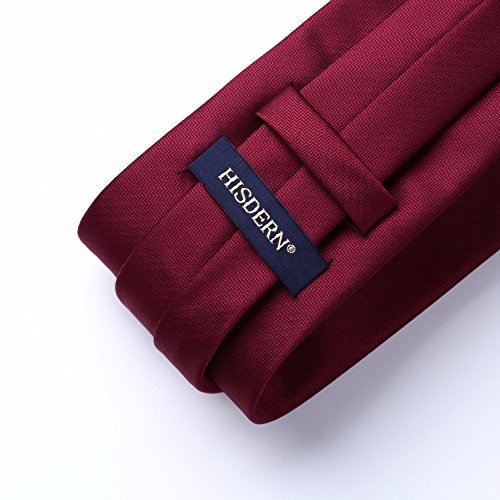 HISDERN Lote 3 PCS Corbata de hombre Cheque de lunares Fiesta de bodas de color solido a rayas Panuelo Corbata y Bolsillo Cuadrado - Conjuntos multiples