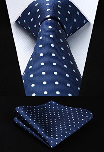 HISDERN Lote 5 PCS Clasico Formal Elegante Hombres Corbata de seda Set Corbata & Panuelo de bolsillo - Conjuntos multiples