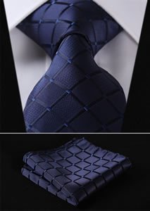HISDERN Lote 5 PCS Clasico Formal Elegante Hombres Corbata de seda Set Corbata & Panuelo de bolsillo - Conjuntos multiples
