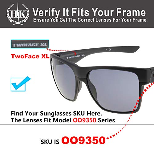 HKUCO Reforzarse Lentes de repuesto para Oakley TwoFace XL OO9350 Titanio/Verde Gafas de sol