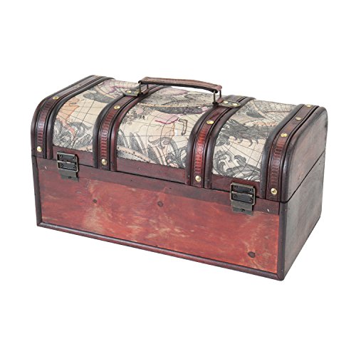 HMF 6410-159 Cofre del Tesoro de Madera con Candado | 38 x 20 x 19 cm | Grande | Cuba