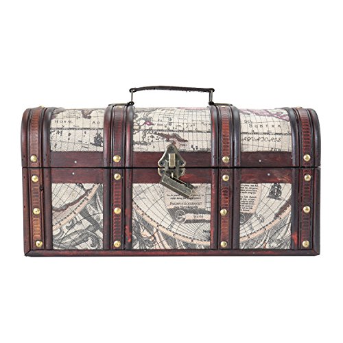HMF 6410-159 Cofre del Tesoro de Madera con Candado | 38 x 20 x 19 cm | Grande | Cuba