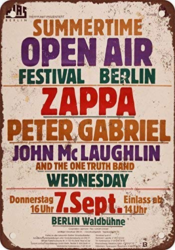 HNNT New Tin Sign 1978 Open Air Festival in Berlin Vintage Look Reproduction Aluminum Metal Sign 8x12 Inch