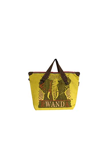 HOGACA Bolso de mano para mujer Mod.4, con diseño de elefante, bolsa de café reciclada, bolsa de granos de café, bolsa de lino, bolsa de playa, hippie y Ibiza, en 9 bonitos colores