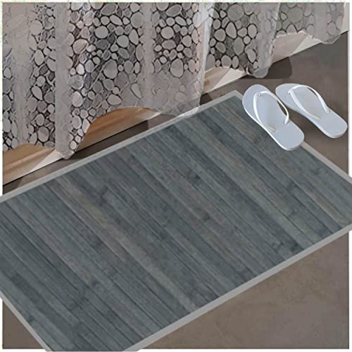 HOGAR Y MAS Alfombra BAMBÚ Gris Opal Natur 45X60