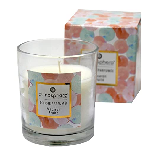 HOGAR Y MAS Vela Aromática Algodón de Azúcar con Vaso de Cristal y Caja Decorativa, Ideal para Regalar. Velas Perfumadas 110g