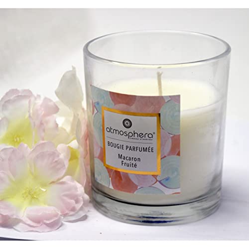 HOGAR Y MAS Vela Aromática Algodón de Azúcar con Vaso de Cristal y Caja Decorativa, Ideal para Regalar. Velas Perfumadas 110g
