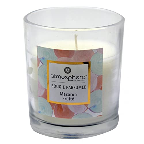 HOGAR Y MAS Vela Aromática Algodón de Azúcar con Vaso de Cristal y Caja Decorativa, Ideal para Regalar. Velas Perfumadas 110g