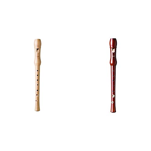 Hohner B9560Flauta dulce (en do, soprano, de madera de peral) + 9550Flauta dulce (en do, soprano, de madera de peral), color rojo