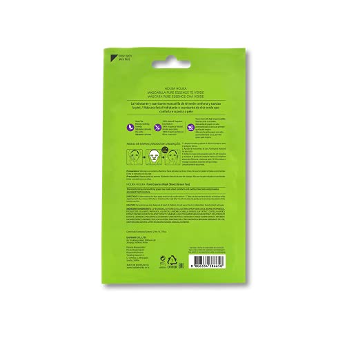 Holika - Mascarilla Calmante - Ampoule Mask Sheet - Green Tea -, Translúcido, 20 Mililitro