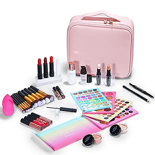Holzsammlung 36 Piezas Juego de Maquillaje, Set de Maquillaje pour Cara y Labio Make-up, Kit de Inicio Completo con Sombra de Ojos+ Brocha de Maquillaje+Neceser Maquillaje