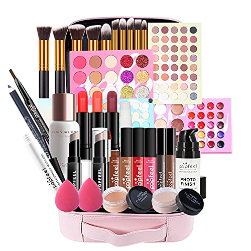 Holzsammlung 36 Piezas Juego de Maquillaje, Set de Maquillaje pour Cara y Labio Make-up, Kit de Inicio Completo con Sombra de Ojos+ Brocha de Maquillaje+Neceser Maquillaje