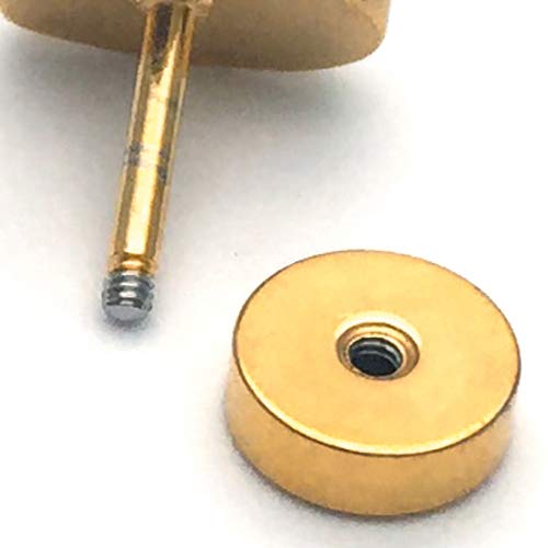 Hombre Mujer Acero Oro Círculo Pendientes con Arco iris Resplandecer, Enchufe Falso Fake Cheater Plugs Gauges 2 Piezas