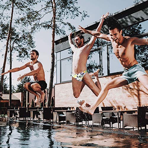 Hombres Naranja Kumquat con Flores Frutas Patrón Traje De Baño Breve Bikini Traje De Baño Sexy Traje De Baño Natación Corto Secado Rápido