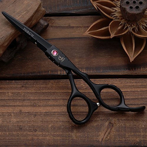hopewey Set de Tijeras de peluquería, Tijeras de Peluquero de 6 Pulgadas Incl. Tijeras de Peluquero de Corte Agudo y preciso, Estuche y Peine Negro