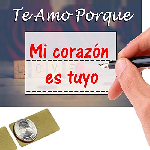 Horus Creations Tarjeta Rasca Y Gana Personalizada Para Enamorados - 6 Tarjetas"Te Amo Porque" Original Para Sorprender A Tu Amor Y Decirle Por Qué Lo Amas - Regalos Originales Para Mujer Y Hombre