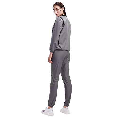 HOTSUIT Sauna adecuadas para Las Mujeres la pérdida de Peso Gimnasio Entrenamiento Chándal Trajes de Sudor, Gris, M