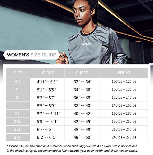 HOTSUIT Sauna adecuadas para Las Mujeres la pérdida de Peso Gimnasio Entrenamiento Chándal Trajes de Sudor, Gris, M