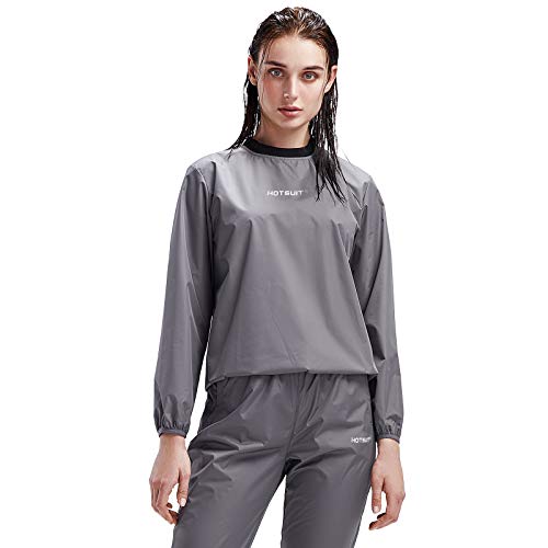 HOTSUIT Sauna adecuadas para Las Mujeres la pérdida de Peso Gimnasio Entrenamiento Chándal Trajes de Sudor, Gris, M