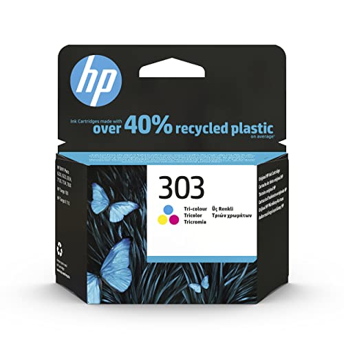 HP 303 T6N01AE, Tricolor, Cartucho de Tinta Original, Compatible con impresoras de inyección de tinta HP Tango; Tango X; Envy 6220, 6230, 7130, 7830