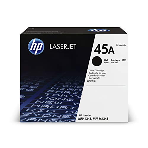 HP 45A Q5945A, Negro, Cartucho Tóner Original, de 18.000 páginas, para impresoras HP LaserJet 4345x, 4345xm, 4345xs, M4345, M4345x, M4345xm, M4345xs y 4345