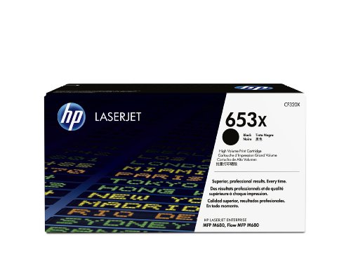 HP 653X CF320X, Negro, Cartucho Tóner de Alta Capacidad Original, de 21.000 páginas, para impresoras HP Color LaserJet Enterprise Flow MFP M680z, Color LaserJet Enterprise M680dn y M680f