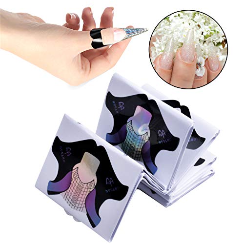 HQdeal Pegatinas de Uñas,100 Piezas Pegatinas para Uñas Autoadhesivas, Pegatinas Uñas Decorativas Nail Art Stickers para Mujeres Niñas DIY Uñas Consejos Calcomanías