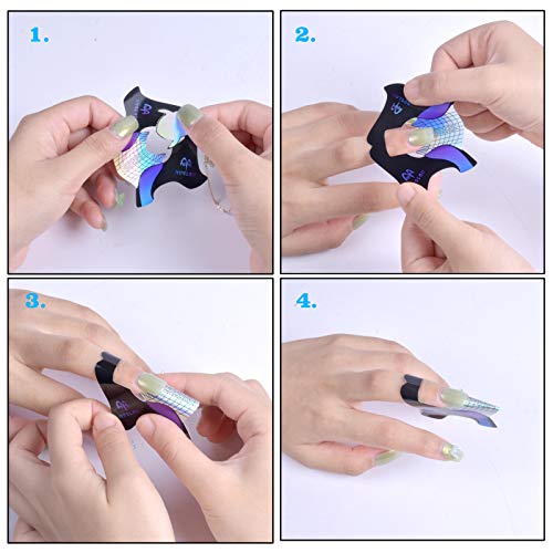 HQdeal Pegatinas de Uñas,100 Piezas Pegatinas para Uñas Autoadhesivas, Pegatinas Uñas Decorativas Nail Art Stickers para Mujeres Niñas DIY Uñas Consejos Calcomanías