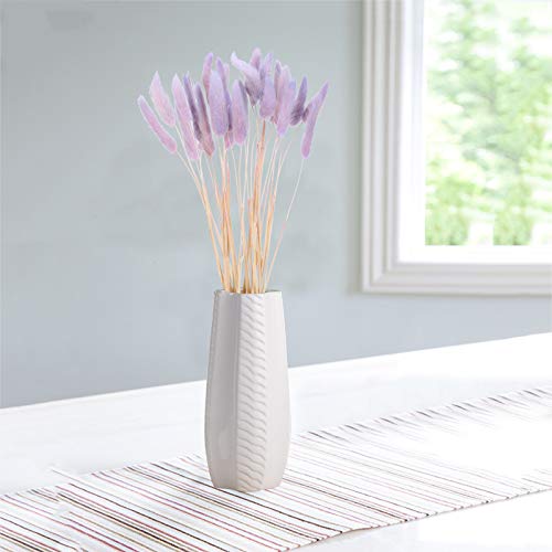 HUAESIN 30pcs Flores Secas Naturales Pequeñas Purpura 43cm Tallo de Hierba de Pampas Secas Decoracion Grass Planta Seca Pluma para Jarrones Boda Fiesta Balcon Exterior Interior Hogar Mesa Navidad