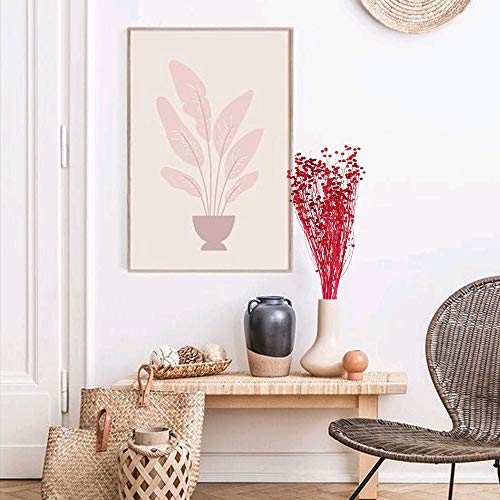 HUAESIN Ramo de Flores Secas Decoraicon Pequeñas, un Ramillete Flor Seca Natural Paniculata Preservada Color Rosa para Esposas Fiesta Manualidad Casa Jarrones Mesa Cafeteria Adenanthera Pavomina