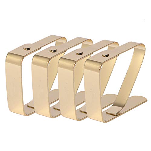 HUAFA 4 Pack Clips de Mantel,Enchapado de cobre Pinza para Mantel Cubierta,Grosor máximo 3cm (Dorado)