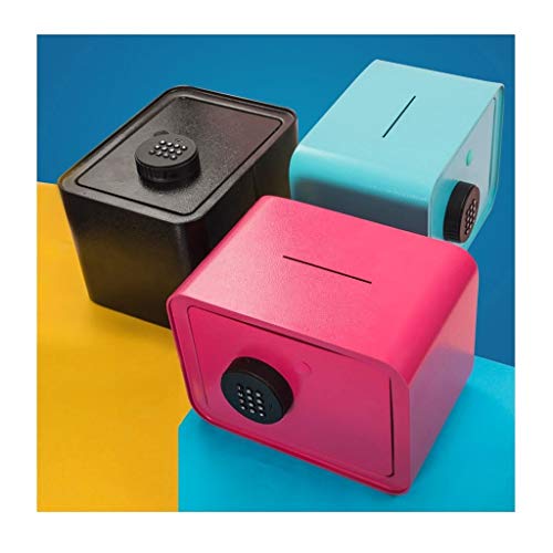 Huchas Originales Contraseña de la carpeta hucha, Caja de seguridad for adultos hucha caja de almacenamiento, de acero inoxidable Llave Caja de almacenamiento de gran capacidad de tres colores Regalos