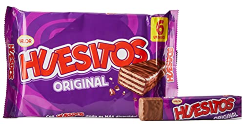 Huesitos - Barritas de Barquillo cubierto de Chocolate con Leche y con relleno de Cacao - 6 x 20 Gramos