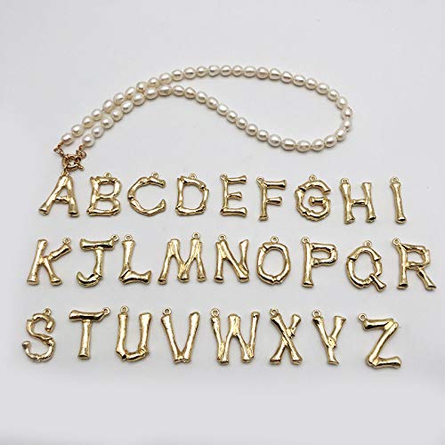 HUITAILANG Collares para Mujer Alfabeto AZ, Gargantilla De Collar con Inicial De Color Oro Perla, Colgante De Letra Delicada con Nombre De Moda, Regalo De Joyería De Cumpleaños para Niña, C