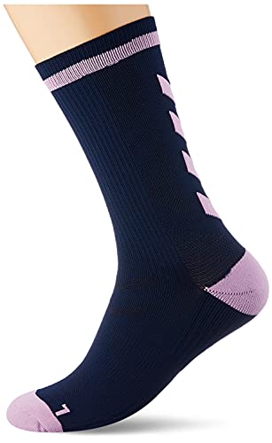 hummel Elite Indoor Low Pa-Calcetines para Interior, Black Iris/Orchid, 43 Unisex Adulto