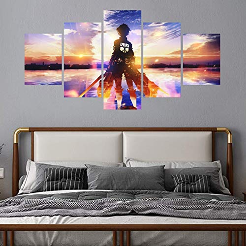 Hunbeauty art Póster de Ataque a Titán de Eren Yeager AoT Póster Lienzo Impresiones Anime Arte de Pared Decoración para Sala Dormitorio ClubUnframed