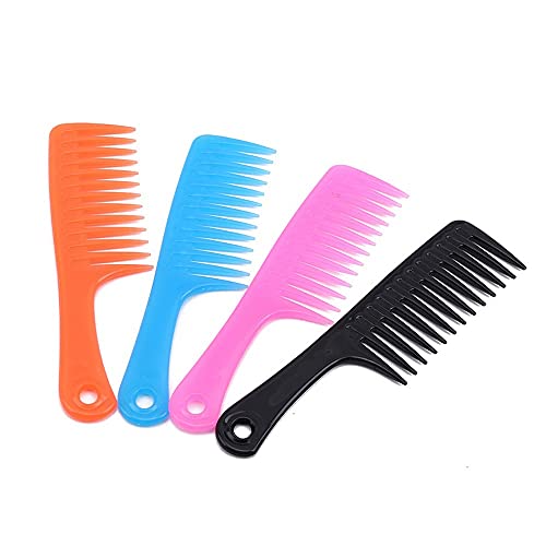 Huposdxjsz Peines, Peine de Dientes Ancho, Peine de peluquería, Mujer Resistente al Calor Detenguaje Mojado Cepillos de Pelo Rizado, Herramientas de Estilo Pro Salón, Multi-Color Opcional