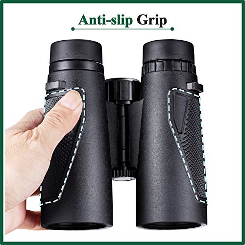 HUTACT Prismáticos Pequeños, Ultra HD 10X42, Lentes Completamente Cubiertos con Multicapa FMC, Adecuados para Viajes al Aire Libre, Observación de Animales y la Mejor Opción para Ver un Concierto.