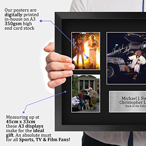 HWC Trading FR A3 Back to The Future Los Regalos Imprimieron La Exhibición Firmada De La Presentación del Autógrafo para Los Fans De Los Recuerdos De La Película - A3 Enmarcado