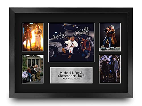 HWC Trading FR A3 Back to The Future Los Regalos Imprimieron La Exhibición Firmada De La Presentación del Autógrafo para Los Fans De Los Recuerdos De La Película - A3 Enmarcado