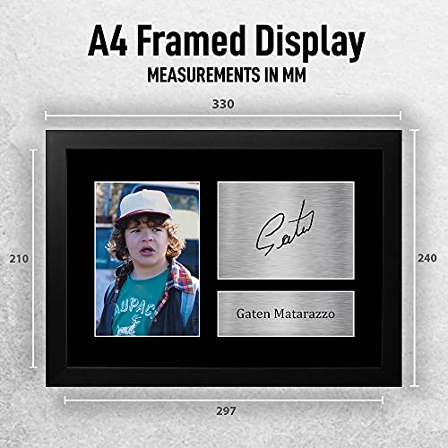 HWC Trading Gaten Matarazzo Stranger Things Dustin Henderson Gifts - Fotografía firmada para Fans de la TV Memorabilia - Marco A4