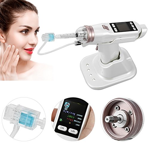 Hydro Vacuum Needles Airbrush Gun Agua jeringa inyector Dispositivo de belleza facial con pantalla OLED para tatuaje corporal Hidratante piel Anti arrugas Spot Pore eliminación del acné Anti-envejecim