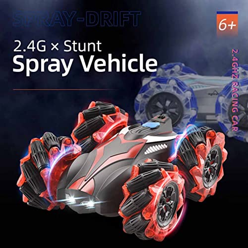 HYWB Coche De Control Remoto 4WD 2.4G Stunt Spray, Oruga De Escalada Todoterreno Giratoria De 360 °, Coche De Pulverización Remoto De Doble Cara para Exteriores C