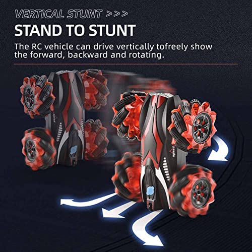 HYWB Coche De Control Remoto 4WD 2.4G Stunt Spray, Oruga De Escalada Todoterreno Giratoria De 360 °, Coche De Pulverización Remoto De Doble Cara para Exteriores C