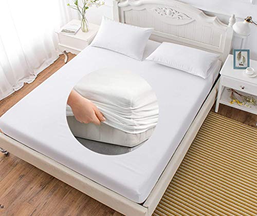 I LIKE Sabana Bajera Ajustable 100% ALGODÓN Serie Oro Color Blanco Cama DE 150 = 150x190/200