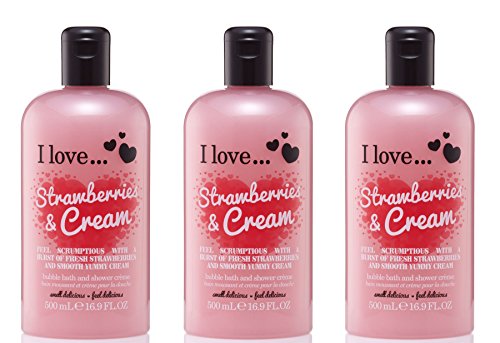 I Love... Strawberries & Cream Bubble Bath And Shower Creme 500ml by I Love Cosmetics