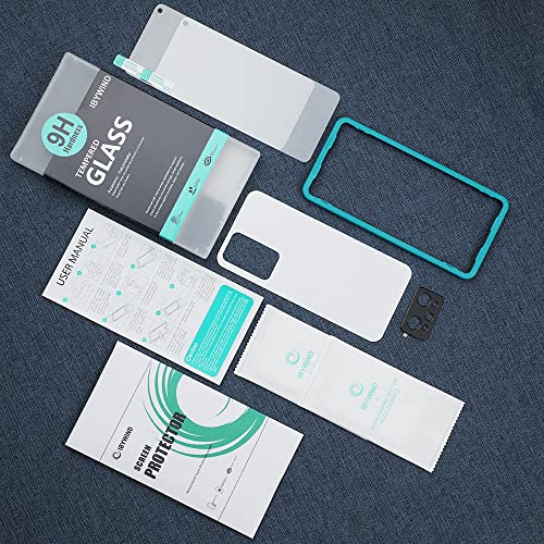 Ibywind Cristal Templado para Realme GT Neo 2 5G,[2 Piezas],con Metálico Protector de Lente de Cámara,Atrás Pegatina Protectora Fibra de Carbono, Kit de instalación fácil
