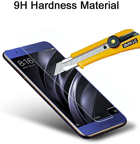 IBYWIND Cristal Templado para Xiaomi Mi 6 [2 Piezas],con Atrás Pegatina Protectora Fibra de Carbono,Incluyendo Kit de instalación fácil