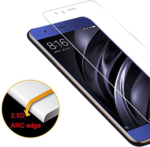 IBYWIND Cristal Templado para Xiaomi Mi 6 [2 Piezas],con Atrás Pegatina Protectora Fibra de Carbono,Incluyendo Kit de instalación fácil