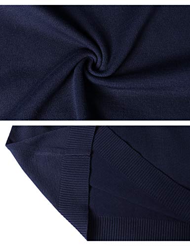iClosam Jersey Hombre Cuello Cremallera Grueso Esencial Sudadera Sueter Pullover JerséIs Hombre Invierno(Azul Oscuro 1,L)